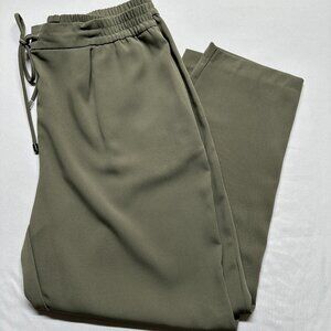 ZARA Light Green Pull-On Pants | Drawstring Waist | Size Large L